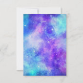 Lila und blaue Galaxie Weltraum Abstrakt RSVP Karte (Rückseite)
