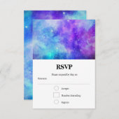 Lila und blaue Galaxie Weltraum Abstrakt RSVP Karte (Vorne/Hinten)