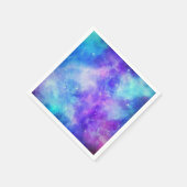 Lila und blaue Galaxie Weltraum Abstrakt Serviette (Ecke)
