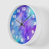 Lila und blaue Galaxie Weltraum Abstrakt Uhr (Winkel)