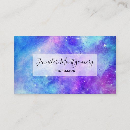 Lila und blaue Galaxie Weltraum Abstrakt Visitenkarte (Vorderseite)