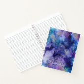 Lila und blaue Galaxy-Aquarellnacht-Notebook Notizblock (Innenseite)