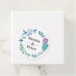 Lila und blaue Gastgeschenk Hochzeiten mit Blumenk Geschenkanhänger