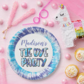 Lila und blaue Gefärbte Krawatte glücklich Geburts Pappteller (Party)