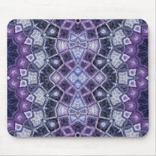 Lila und blaue geometrische Kaleidoskop-Muster Mousepad