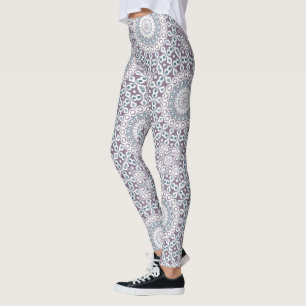 Lila und blaue geometrische Mandala-Muster Leggings
