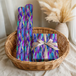 Lila und blaue Glasmosaikmuster Geschenkpapier
