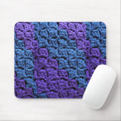 Lila und blaue Häkelarbeit Mousepad (Mit Mouse)