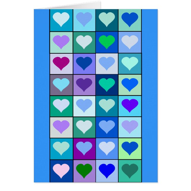 Lila und blaue Herz-Quadrate (Vorne)