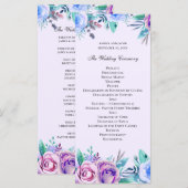Lila und blaue Hochzeit mit Blumen. Blume Programm (Vorne/Hinten)