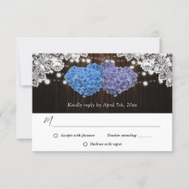Lila und blaue Hochzeit RSVP Karte
