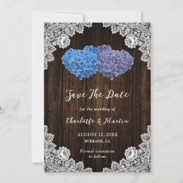 Lila und blaue Hochzeit speichern das Datum Save The Date