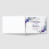 Lila und blaue Hochzeitsliste Gästebuch (Voll)