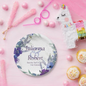 Lila und blaue Hochzeitspapiere Teller (Party)