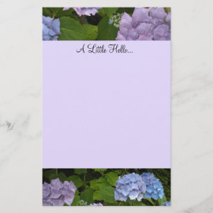 Lila und Blaue Hortensien Briefpapier