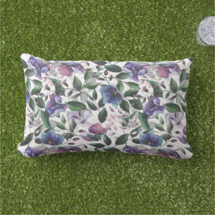 Lila und blaue Hydrangea Floral Kissen Für Draußen