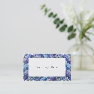 Lila und blaue Hydrangea-Visitenkarten Visitenkarte