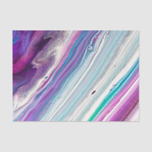 Lila und blaue Imitat Acryl-Paint Abstrakt Seidenpapier (Vorderseite)
