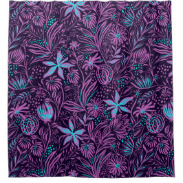 Lila und blaue Insel Duschvorhang