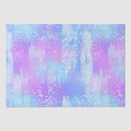 Lila und blaue Iridescent Paint Brustrokes Seidenpapier