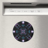 Lila und blaue Mandala-Blume Magnet (In Situ (Geschirrspüler))