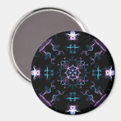 Lila und blaue Mandala-Blume Magnet (Vorderseite/Rückseite)