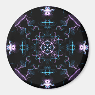 Lila und blaue Mandala-Blume Magnet