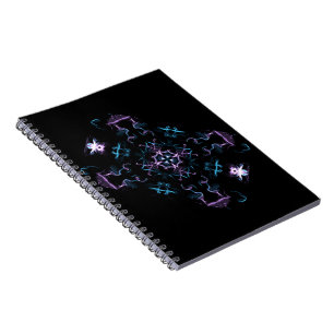 Lila und blaue Mandala-Blume Notizblock