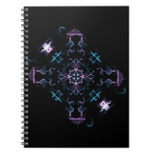 Lila und blaue Mandala-Blume Notizblock (Vorderseite)