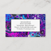 Lila und blaue Marmorplatte Abstrakte Fluid Art Visitenkarte (Rückseite)