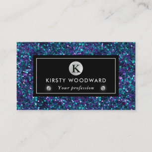 Lila und blaue Meerjungfrau-Sequins-Muster Visitenkarte