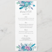 Lila und blaue menükarte (Vorderseite)