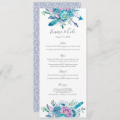 Lila und blaue menükarte (Vorne/Hinten)