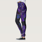 Lila und blaue Molabild Leggings (Links)