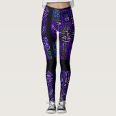 Lila und blaue Molabild Leggings (Vorderseite)