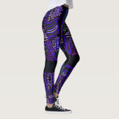 Lila und blaue Molabild Leggings (Rechts)