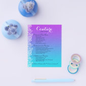 Lila und blaue Paisley Lace Nails Studio Flyer (Einzeln)