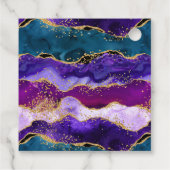 Lila und blaue Pfaue Agate Birthday Vielen Dank Geschenkanhänger (Rückseite)