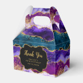 Lila und blaue Pfaue Agate Birthday Vielen Dank Geschenkschachtel (Rückseite)