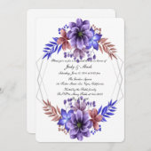 Lila und blaue Probe Einladung (Vorne/Hinten)