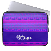 Lila und blaue Punkte und Streifen Laptopschutzhülle (Vorderseite)