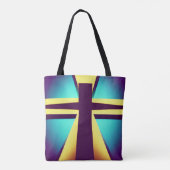 Lila und blaue Rays Crosstoag Tasche (Rückseite)