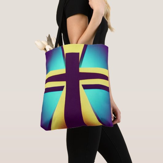 Lila und blaue Rays Crosstoag Tasche (Von Nahem)