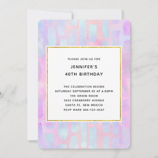 Lila und blaue Rechteckformen zum Geburtstag in Ro Einladung