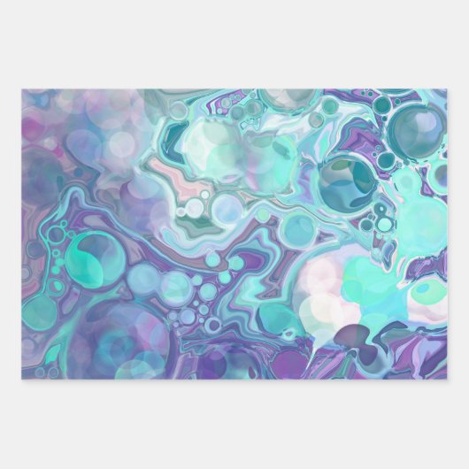 Lila und blaue Rhapsodie | Abstrakte Kunst Geschenkpapier Set (Vorderseite 3)