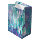 Lila und blaue Rhapsodie | Abstrakte Kunst Mittlere Geschenktüte (Vorderseite Schrägansicht)