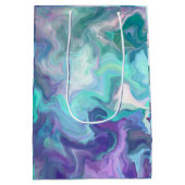 Lila und blaue Rhapsodie | Abstrakte Kunst Mittlere Geschenktüte (Rückseite)