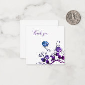 Lila und blaue Rose Danke, Card Mitteilungskarte (Vorderseite/Rückseite Beispiel)