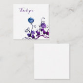 Lila und blaue Rose Danke, Card Mitteilungskarte (Vorne/Hinten)