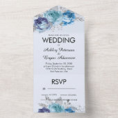 Lila und blaue Rose in einer Hochzeitsfeier All In One Einladung (Innen Boden)